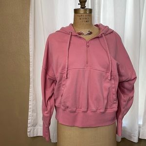 Get After It dusty/dried rose, 1/4 zip hoodie, cropped, oversize, soft and comfy